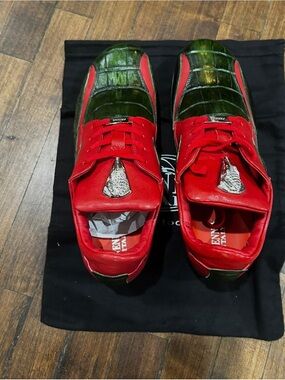 FenniX Italy Green Exotic Crocodile Leather Sneakers EU 42 / US 9